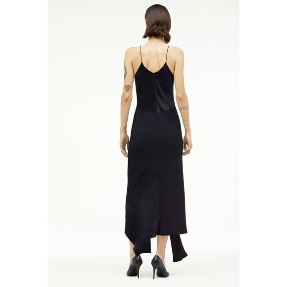 NWT Zara pure silk MULBERRY NARCISO RODRIGUEZ SLIP BLACK DRESS ZARA L - Picture 8 of 13
